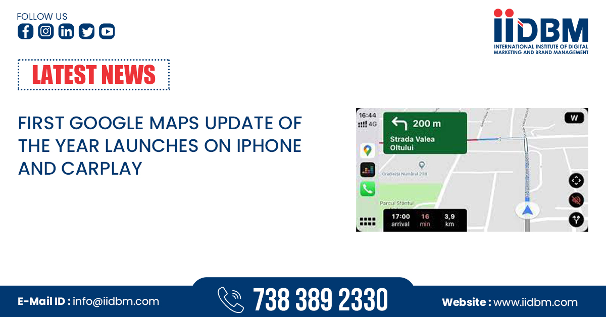 IIDBM21's tweet image. First google maps update of the year launches on iphone and carplay.
.
.
#googlemapsupdate  #iphone  #carplay  #google  #seo  #iidbm