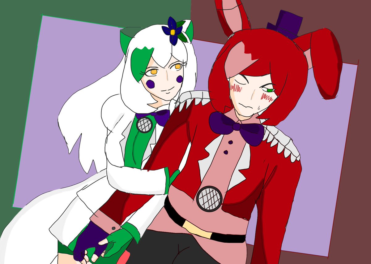 ThitiXeng's tweet photo. OC me in fnaf 💚✨x OC husband in fnaf ❤️✨#fnaf #OC #mintyfoxy #redybonnie #fnafoc #fnaffanart https://t.co/OaO6aZ3Ksc