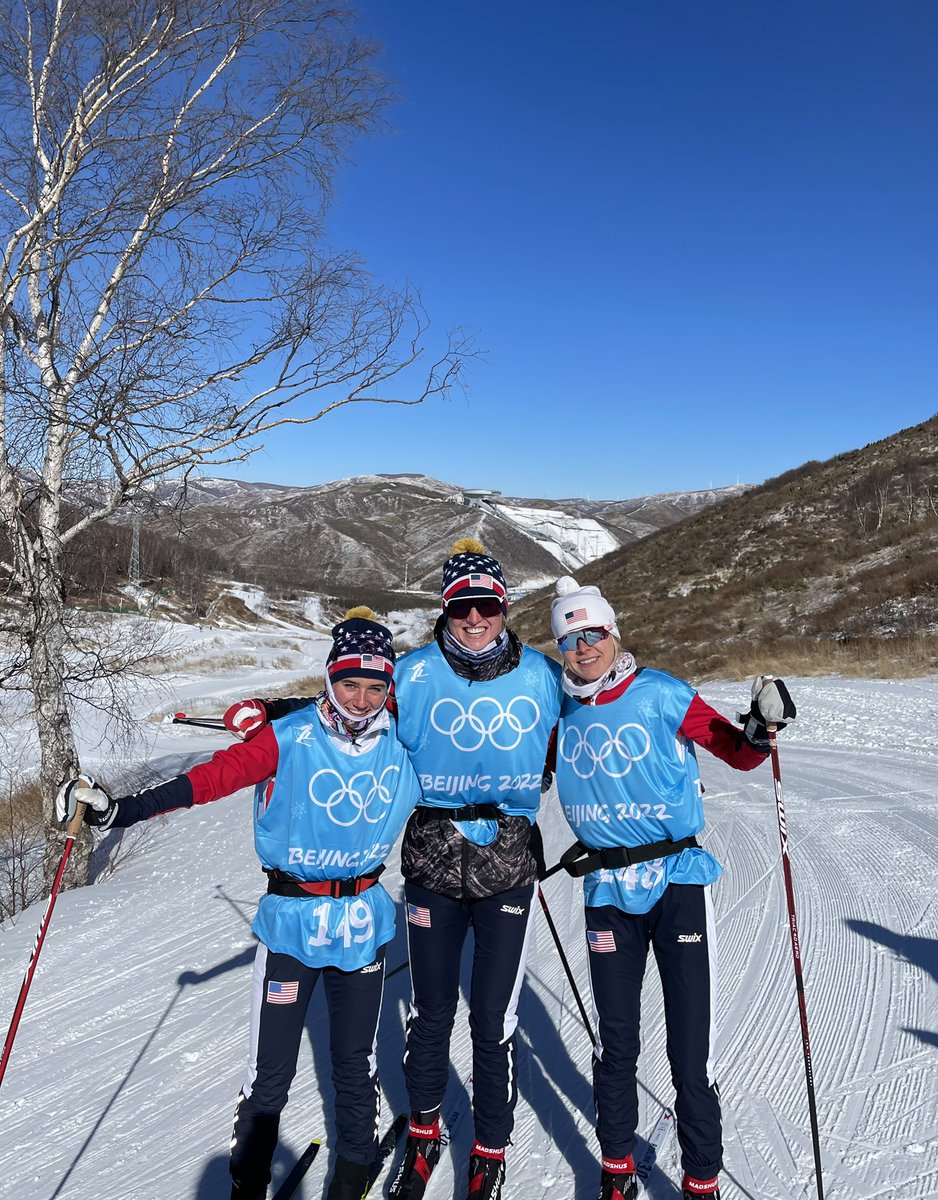 usskiteam's tweet photo. Nothing but smiles for our first day on the @Beijing2022 cross country course! 😁✨

#Beijing2022 #Beijing #WinterOlympics https://t.co/SQRAIp1nJb