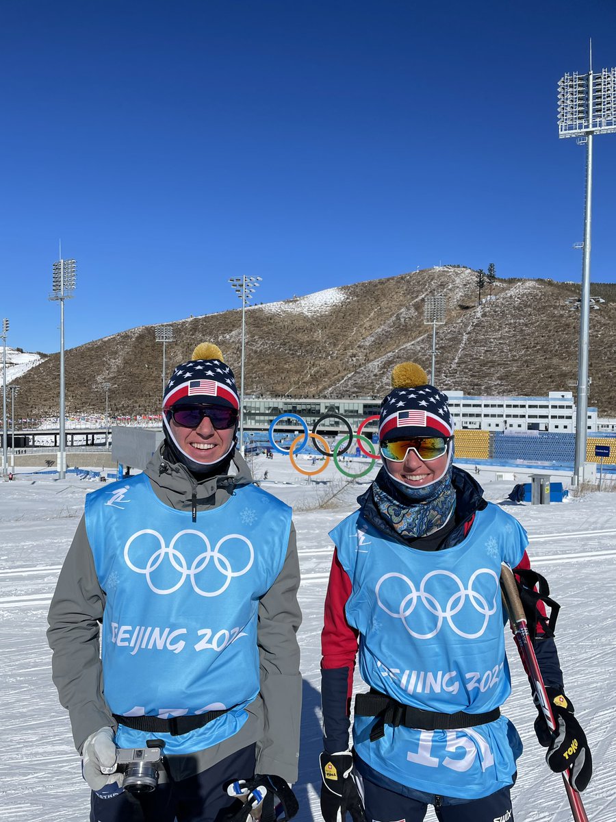 usskiteam's tweet photo. Nothing but smiles for our first day on the @Beijing2022 cross country course! 😁✨

#Beijing2022 #Beijing #WinterOlympics https://t.co/SQRAIp1nJb