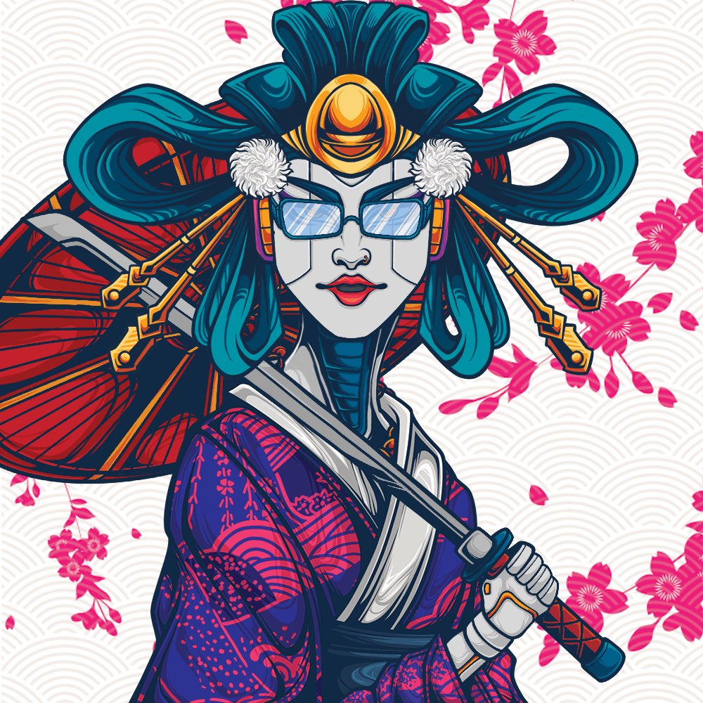 Frshprinceofnft's tweet photo. What have we here? 

Charming beauty, thoughtful design &amp; endless utility. 
This is how I would describe: @NFTgeisha ✨

10.000 randomly generated #Geisha, out of the Akirelu Tea House.

Public sale starts at 9PM EST 12th of February. 

#NFTJapan #NFTartwork #NFTProject #NFTdrop https://t.co/z02zZUb62s