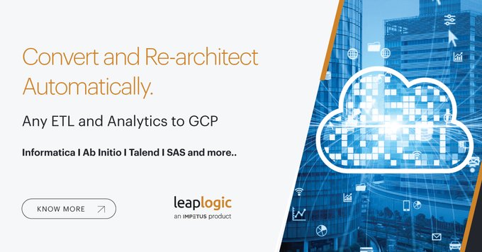 impetustech's tweet photo. LeapLogic has helped many Fortune 100 enterprises in automating the entire lifecycle for workload migration to #GCP. https://t.co/0uf8lQscwR #workloadmigration https://t.co/eYgO79bHYe