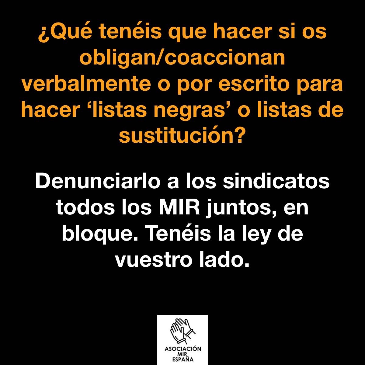 AsociacionMIRe's tweet photo. LISTAS NEGRAS

- ¿Qué son?
- ¿Son legales?
- ¿Cómo actuar ante ellas?

#MareaMIR https://t.co/ag5tDFzgRT