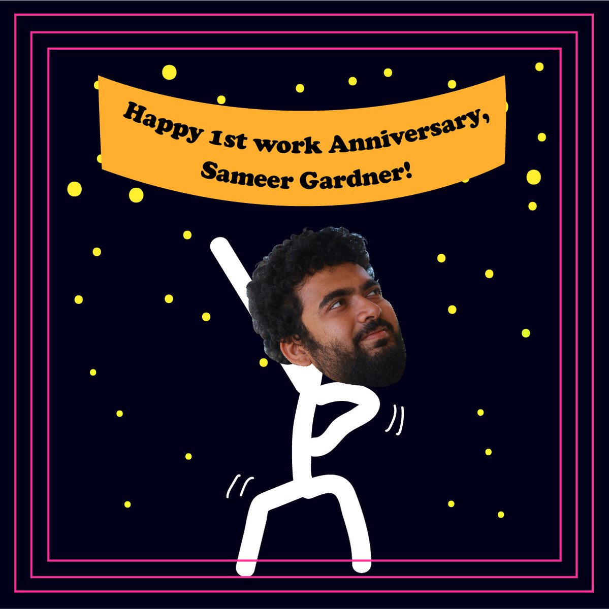 bigfatphoenix's tweet photo. Congratulations to Content Head @GardnerSameer for completing a year at BFP! His pun-making skills are the stuff of legends and the team wouldn't be the same without him. https://t.co/ThMXw6GKUw