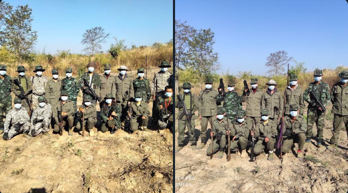 Many members of the People's Defense Force (PDF) from southern Shan State also joined a peaceful protest #SilentStrike today on February 1. #RedCampaign_1YearOfRevolution #2022Feb1Coup #WhatsHappeningInMyanmar