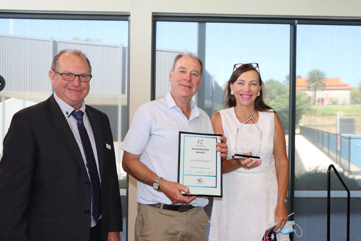 Deputy Mayor Cr Bob Sanders and Australia Day Ambassador Doug Christie presented four residents with an Australia Day Award in acknowledgment of their exceptional contribution to our community. 
Read more here: ararat.vic.gov.au/news/ararat-ru…