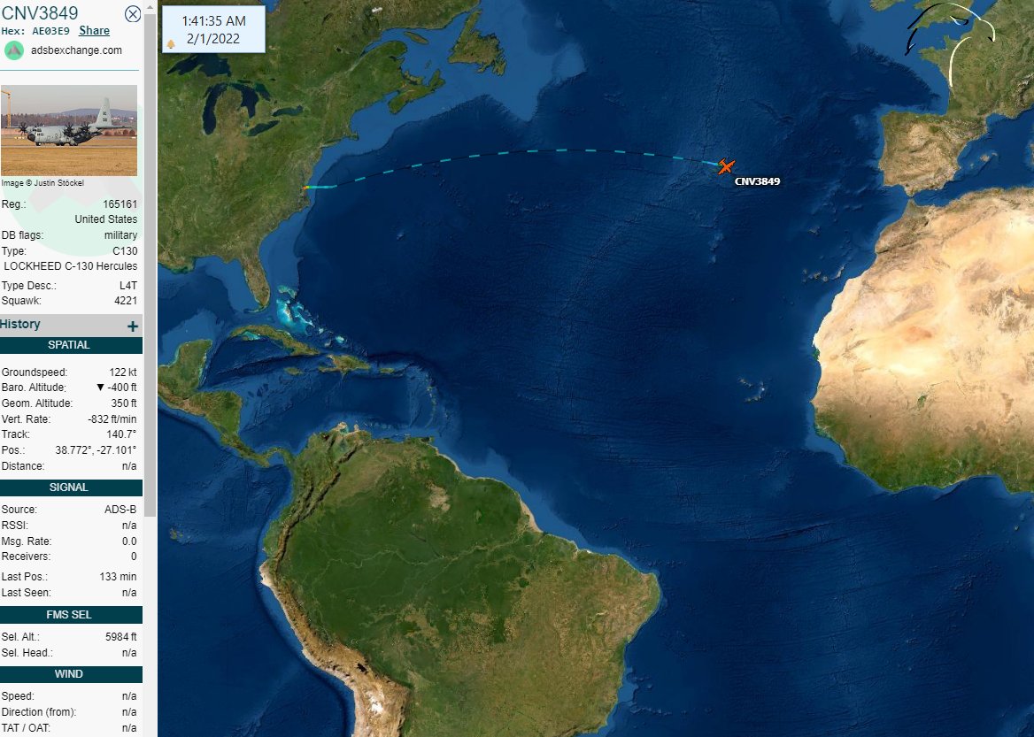 FlconEYES's tweet photo. ✈️USAF
CNV3849
C130 LOCKHEED C-130 Hercules
#AE03E9 | Reg.:165161
#PlaneAlert #AvGeek #ADSB #Aviation #OSINT #1Feb
https://t.co/9jmNRD7CS5 https://t.co/qj9K6e49oU