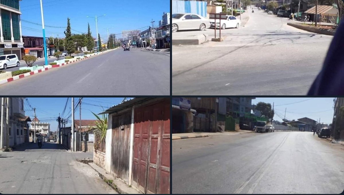 Whereas junta regime is projecting to return to normality 1 year after coup, indomitable and determined people of Taunggyi participated in silent strike to show the world. #SilentStrike #RedCampaign_1YearOfRevolution #2022Feb1Coup #WhatsHappeningInMyanmar