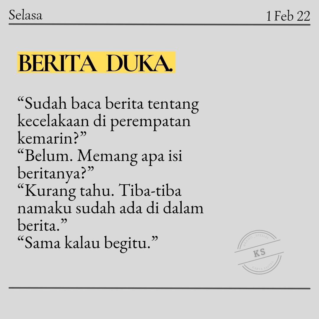 Karya | | Berita Duka