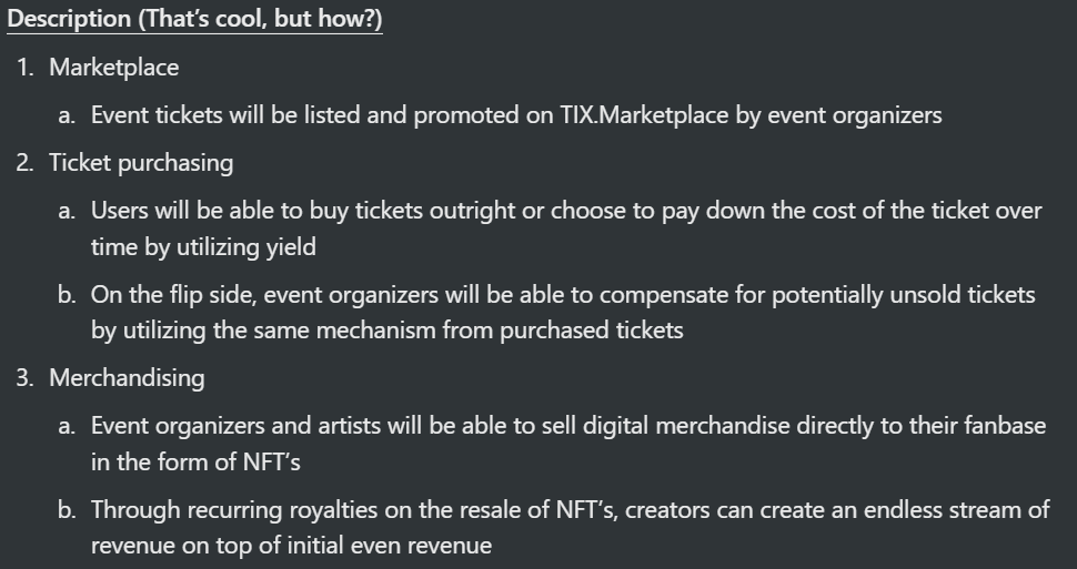 sid3P0's tweet photo. Check out my latest "Why Paper" on @tix_money, a blockchain protocol looking to disrupt the ticketing industry by allowing users to leverage their @anchor_protocol or @ApolloDAO yield to pay down the cost of their concert/event ticket.  This one should appeal to the masses! https://t.co/JsWPwKKmQR
