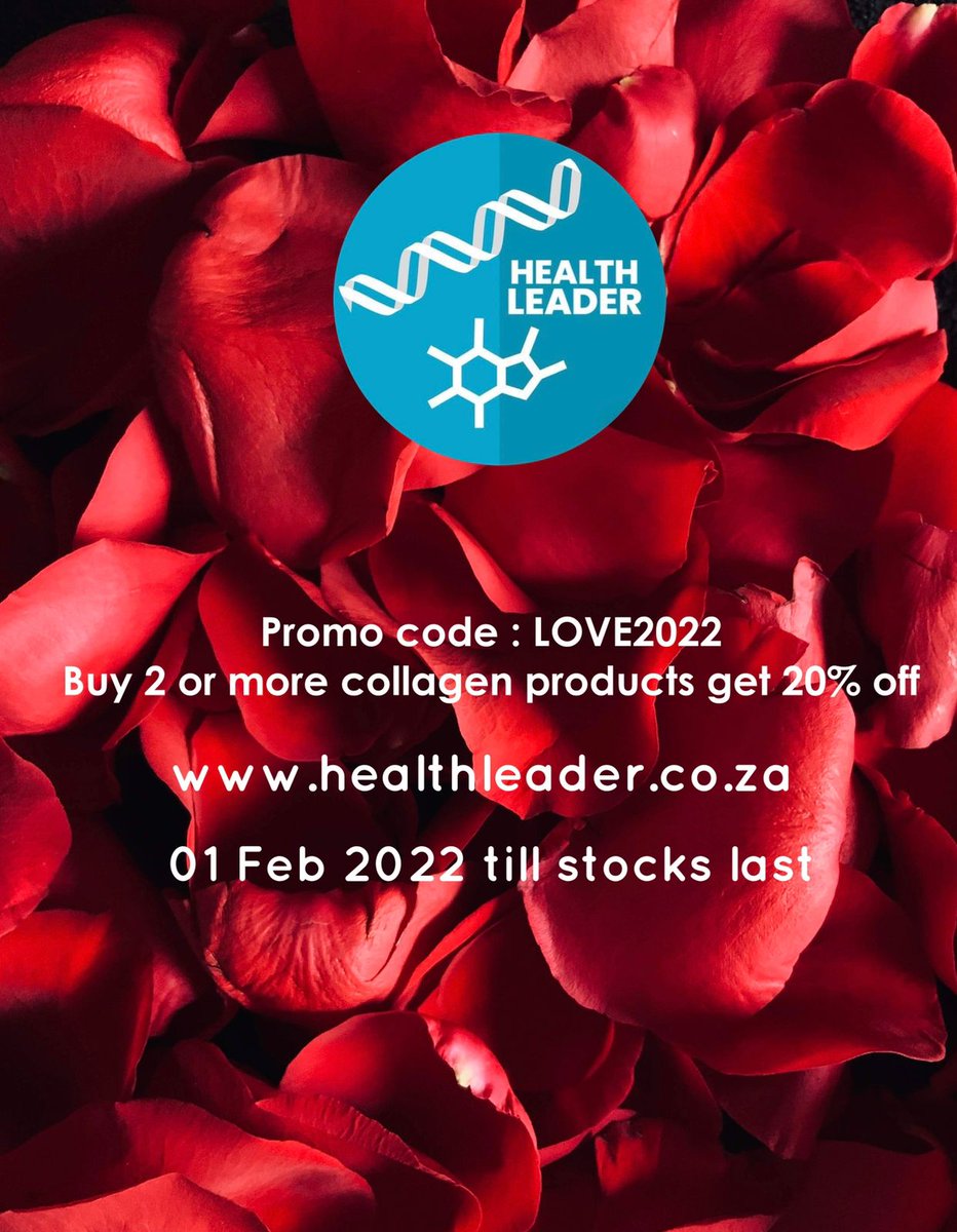 HealthLeaderSA's tweet photo. Don't Miss out on this Incredible offer brought to you by HEALTH LEADER COLLAGEN ❤ 
VALENTINE'S DAY - Buy 2 or More products &amp; receive 20% Discount ❤

👉 https://t.co/HCK7MUuOu4
Promo Code: LOVE22
Rep Code: LEE1

#Collagen #CollagenHealth #ValentinesDay #special #promo #save https://t.co/mDXUwKX6cI