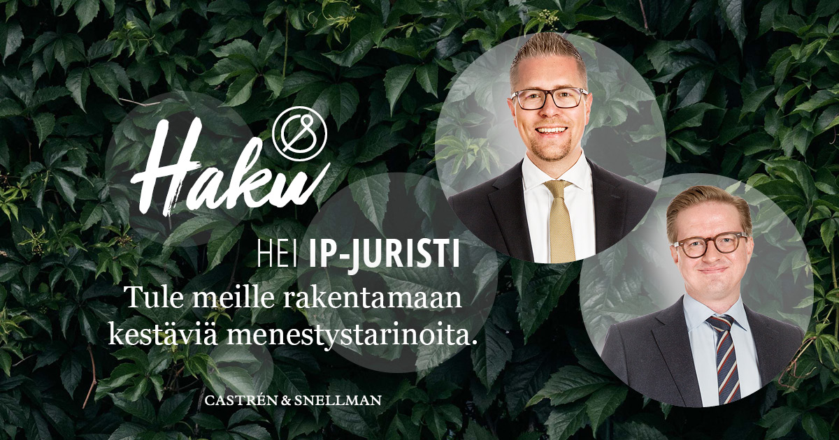 Timanttinen IP-tiimimme etsii uransa alkuvaiheessa olevaa IP-juristia! Meillä pääset työskentelemään asiantuntijana mielenkiintoisten immateriaali- ja markkinointioikeudellisten toimeksiantojen parissa.⭐ Lue lisää: castren.fi/fi/urapolku/av…