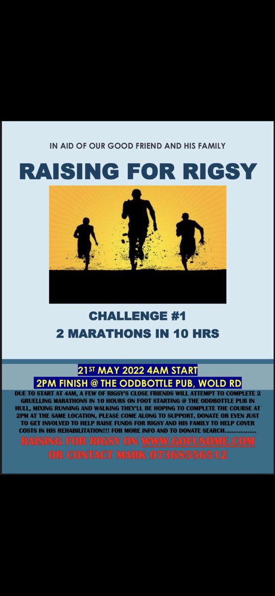21st May will see me our kid and @griffin15687 take on another challenge in honour of our good friend Rigsy. Please see the link in bio for more information. #RaisingforRigs #R4R