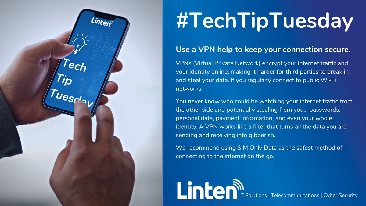 lintentech's tweet image. #TechTipTuesday 💡

This tech tip will help you stay secure! 🔒

Check out our website for more details. linten.co.uk/telecoms/sim-o… 

#ITSupport #SimpleIT