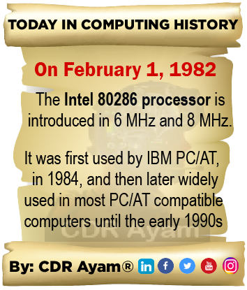 CDR_Ayam's tweet photo. Today in Computing History on 1st February, by @CDR_Ayam On February 1, 1982;
#cyber #AI #IoT #CyberSecurityAwareness #infosecurity #infosec #cybersecurity #CDRAyam #cybersecuritytips https://t.co/2M6U8aqpOf