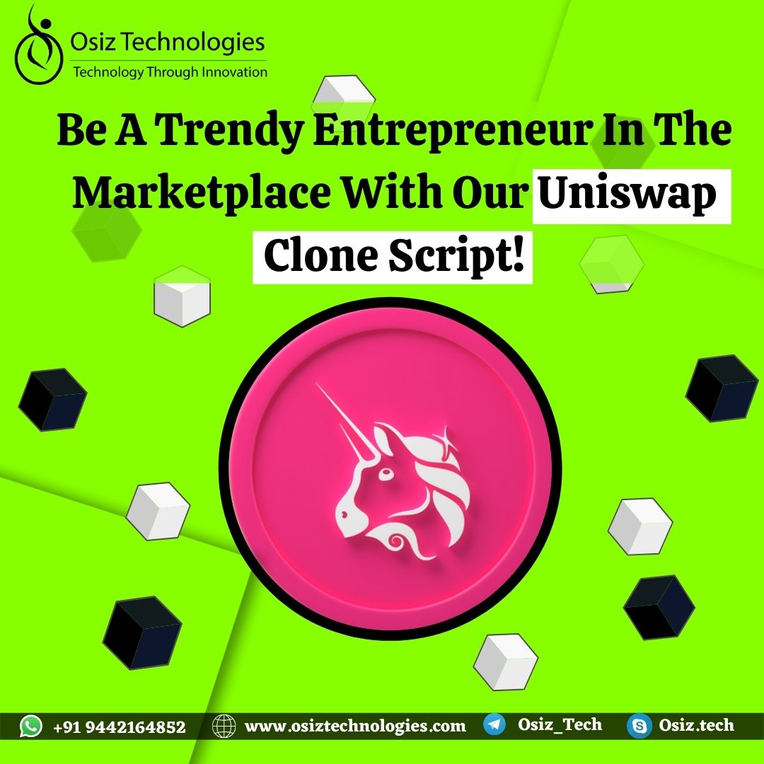 Osiztech's tweet image. Our #UniswapCloneScript Is an Automated Ethereum-Based Crypto Exchange that will Help You To Driven A Profitable Business Voyage.
Don't wait, Immediately make hover through this link now: osiztechnologies.com/uniswap-clone-…
#Osiz #DecentralizedExchangeScript #DeFiDevelopmentCloneScript