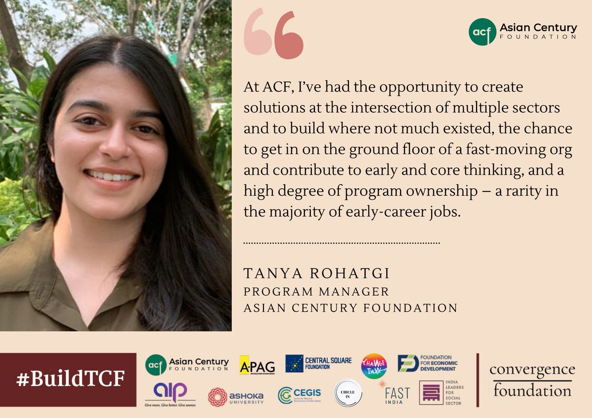 TCFtweet's tweet photo. We asked @TanyaRoh from @AsianCenturyFdn to tell about her experience of working at ACF. Here's what she had to say.
Does this inspire you? Then join us! #BuildTCF APPLY NOW: https://t.co/jKyRsqgi0r https://t.co/U1K1fL9p8o