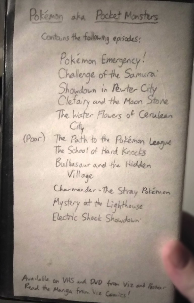 [An early "replacement" cover - a custom VHS case I made back when the Pokémon television program first aired on TV in the US.]