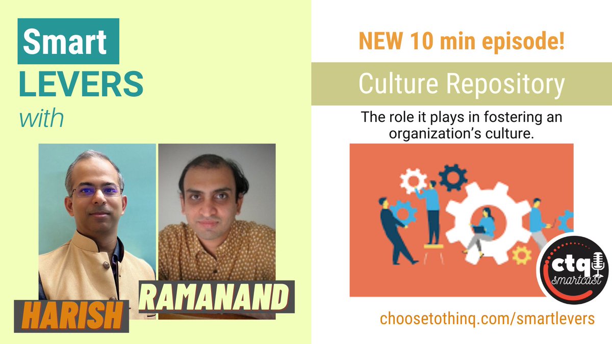 ctqcompounds's tweet photo. In this CTQ Smart Levers episode with @bvhk and @quatrainman, learn what a culture repository is and how it helps an organization's culture.
Watch: https://t.co/zMyVoVUU8T
#SmartLevers #Productivity #Uplevel #FutureRelevance #Culture https://t.co/S2CqLXeZvU