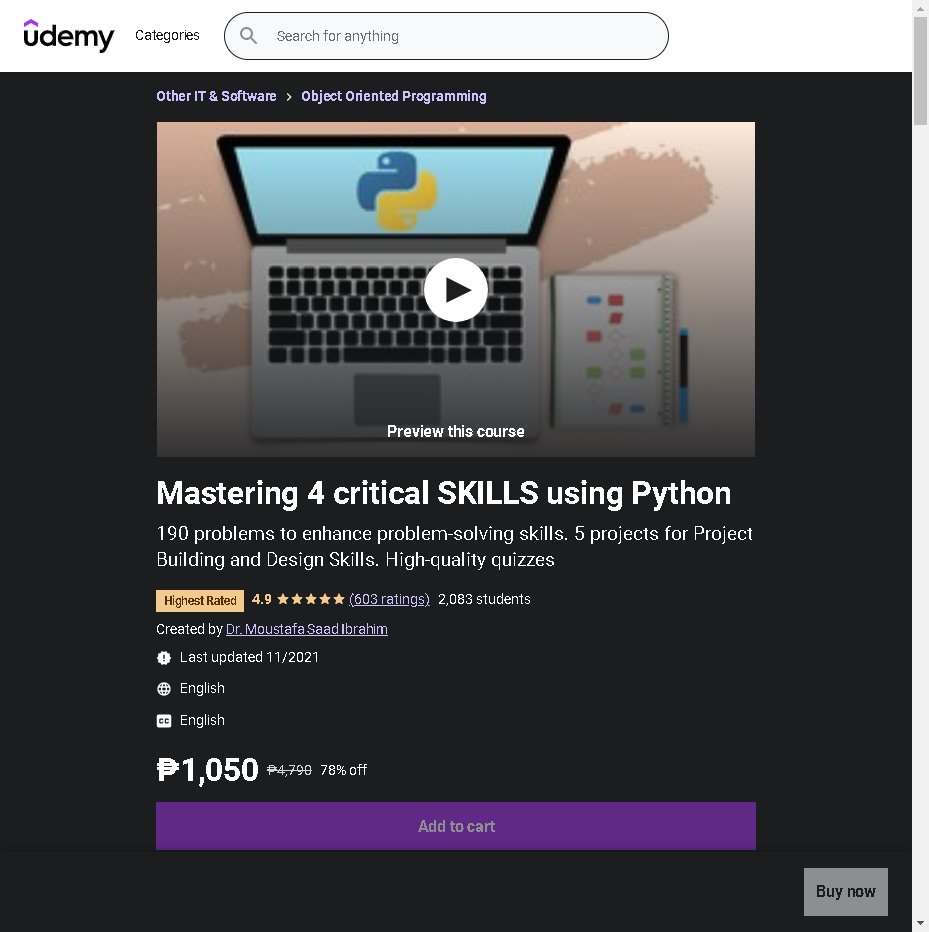 greatdilla's tweet photo. Mastering 4 critical SKILLS using Python | Udemy (https://t.co/S5V1wP6oJ9)

#python #udemy #highestrated #mooc https://t.co/bmrFJusGD5