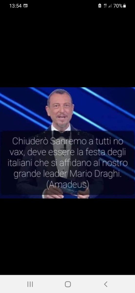 AnnaMolinaro9's tweet photo. Vergognati Amadeus istigazione all'odio perseguibile penalmente! https://t.co/DuDT201Q9v