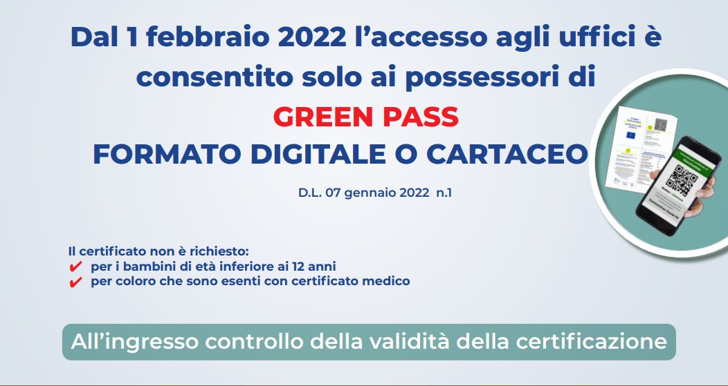 #BuongiornoMonza, da oggi martedì 1° febbraio 2022 per accedere agli uffici comunali è obbligatorio il Green Pass Base, che sarà controllato all’ingresso dal personale incaricato.
ℹ Info: bit.ly/3IQ9g3C
#greenpass #certificazioneverde