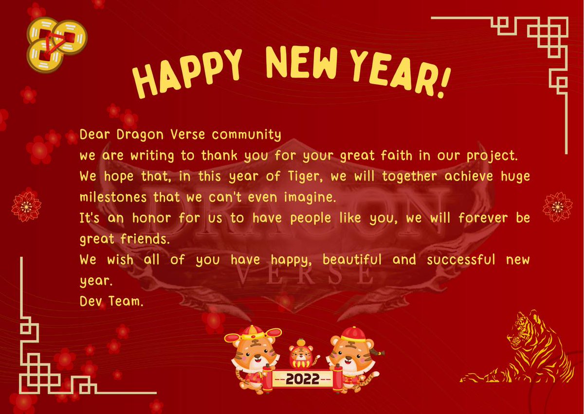 💡HAPPY LUNAR NEW YEAR TO EVERYONE, WISH ALL DRV COMMUNITY A GREAT YEAR AHEAD!
#DRV #GAME #NFT #WEB3