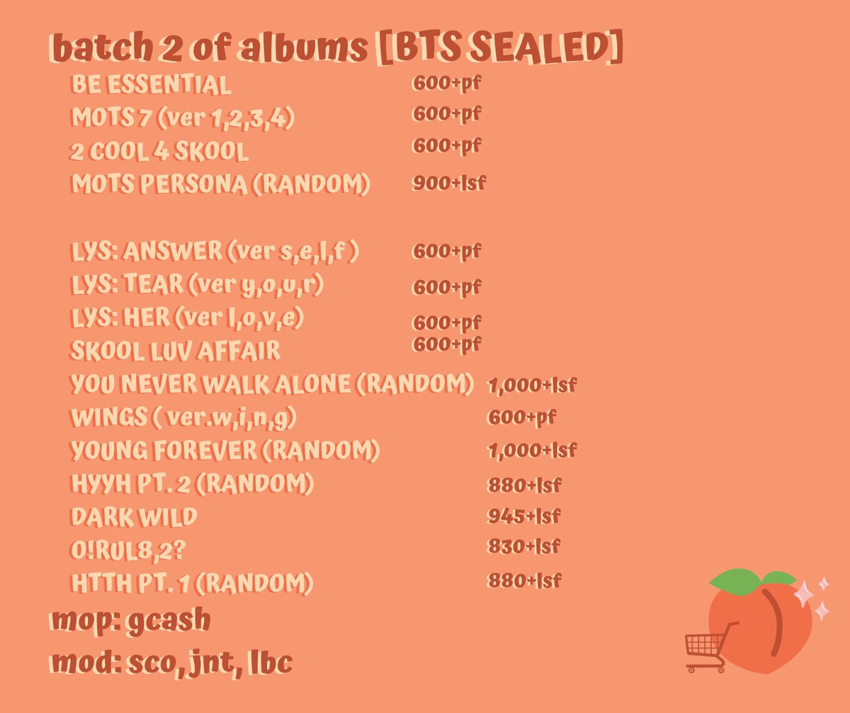 fancypeachcart's tweet photo. [REPRICED SEALED BTS ALBUMS] https://t.co/RMxvoardOx