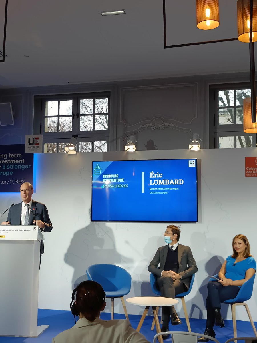 #ForAStrongerEurope c'est parti !  investissements à long terme pour une Europe plus forte 🇪🇺, c'est le sujet du "Long term investment for a stronger Europe" co-organisé avec <a href="/Bpifrance/">Bpifrance</a>
En présence de <a href="/Eric_R_Lombard/">Eric Lombard</a> <a href="/CBeaune/">Clément Beaune</a> <a href="/PaoloGentiloni/">Paolo Gentiloni</a> <a href="/attali_bernard/">Bernard Attali</a> 🤝