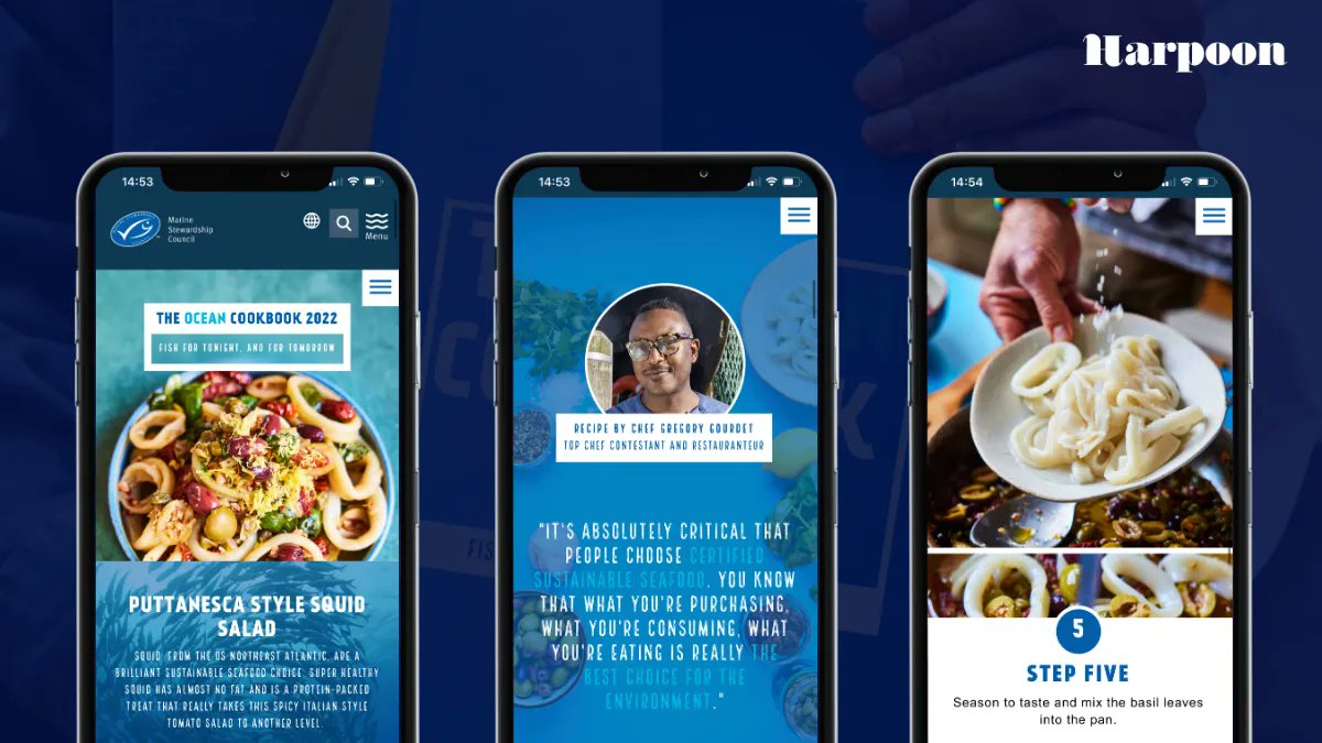 For the second year in a row, we got to work with the wonderful people at <a href="/MSCecolabel/">Marine Stewardship Council</a> and turn a collection of recipes into a compelling digital cookbook made for mobile: msc.org/ocean-cookbook…