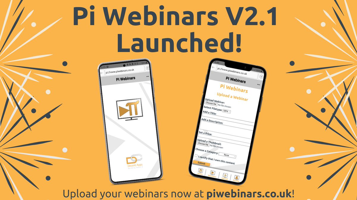 Version 2.1 (V2.1) of piwebinars.co.uk is now live on the Pi Browser and on desktop!!!

Improving our app is our way of supporting the Pi Core Team's continuing efforts, all the way to the Open Mainnet. 

Let’s celebrate these milestones together!