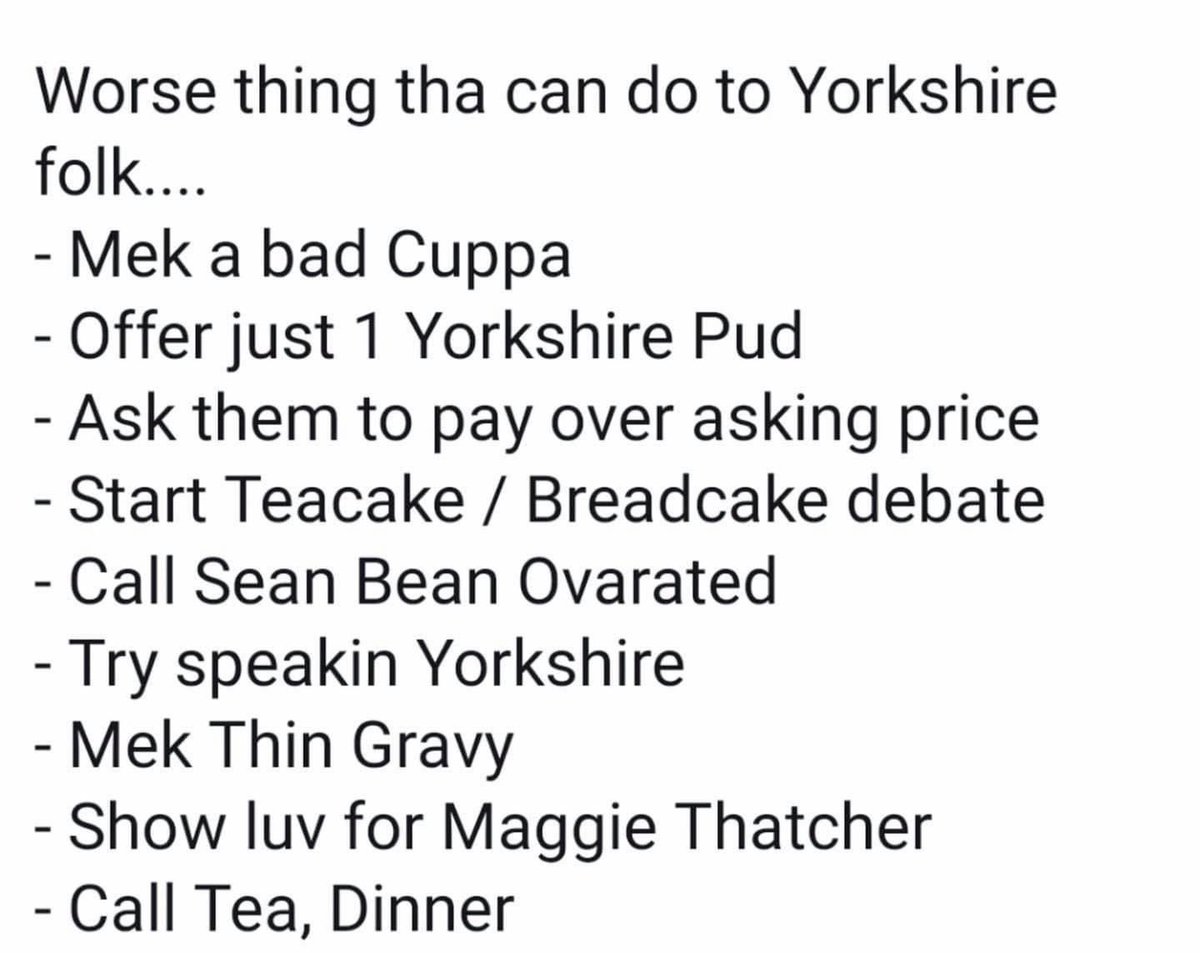 keilnelson's tweet photo. Ways to piss us off ๐คฃ #properyorkshire https://t.co/iehIVV4NNy