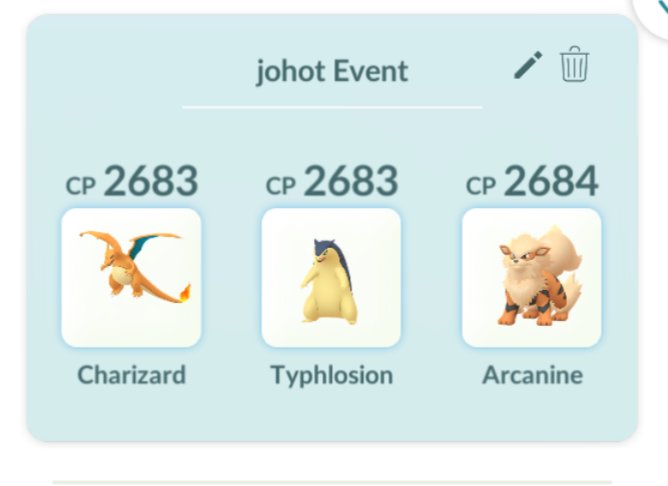 Unknown__3__'s tweet photo. My submission for the #PokemomGOTourContest for a Fire 🔥 red team with: Charizard , Typhlosion and Arcanine 
@PokemonGoApp https://t.co/jITDCAAufn