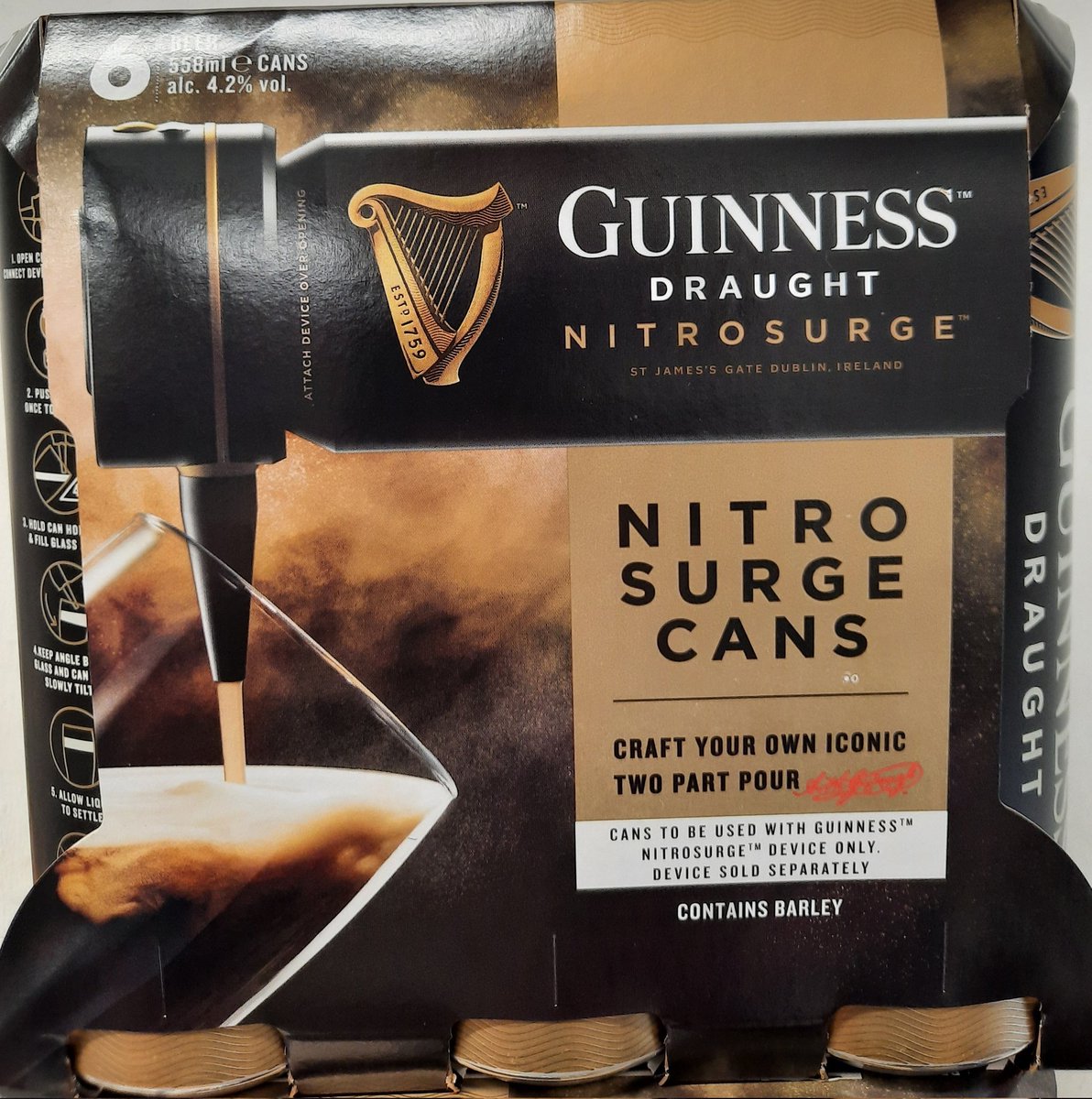 OBriensStillorg's tweet photo. At last! Guinness Nitro Surge cans make a long awaited return and are in stock now. No units yet. First come, first served. #GuinnessNitroSurge #Guinness https://t.co/lsKKAYexUR