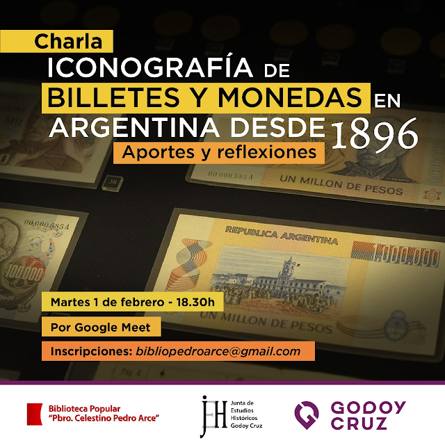 bippedroarce's tweet photo. Hoy 18:30 encuentro virtual que propone un conversatorio para aportar conocimiento de un tema de uso cotidiano en la historia. Tal como el análisis de la iconografía de monedas y billetes de los últimos 125 años, que aún suscita algunos debates. https://t.co/D24Petb85F