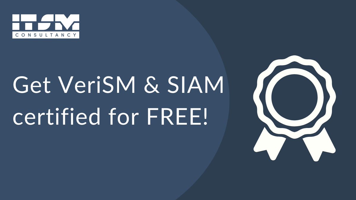 Register for any #VeriSM or #SIAM certification training course for free 🤯

Not only will you receive access to our online courseware, we'll also include the exam, enabling you to become fully certified after completing the course 💪

View the courses: bit.ly/3A5C70N