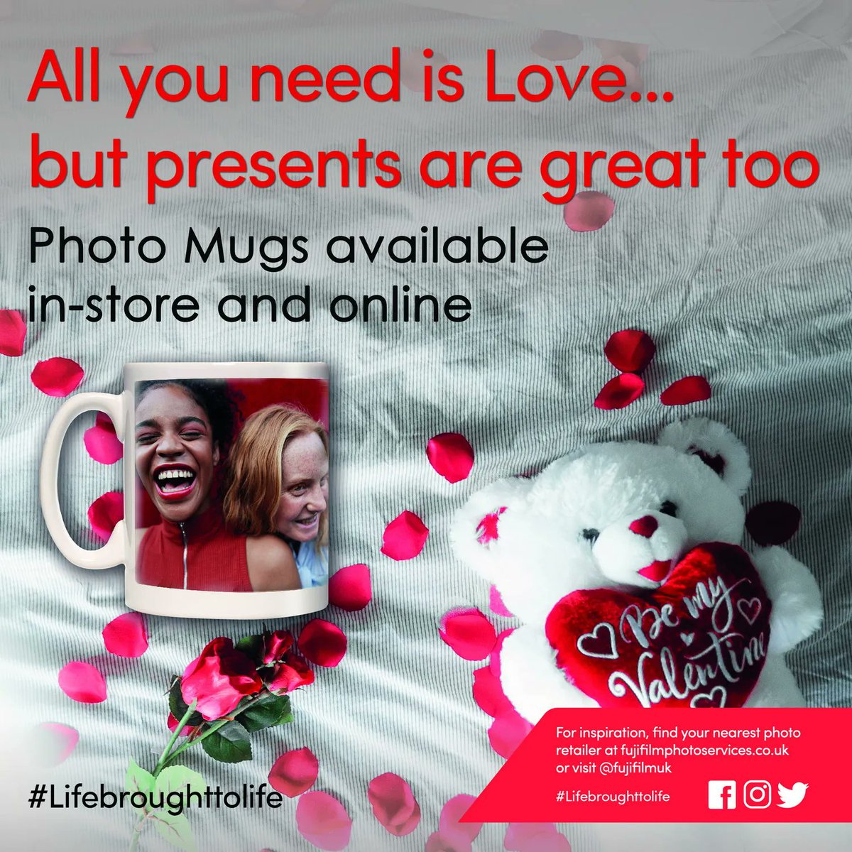 It's February, which means it will soon be Valentine's Day. For that special person in your life, give them something different with a personalised photo mug.
Don't forget we still have our 2-for-1 offer on mugs this month. Order in-store or online at bit.ly/3GxrYMG now.