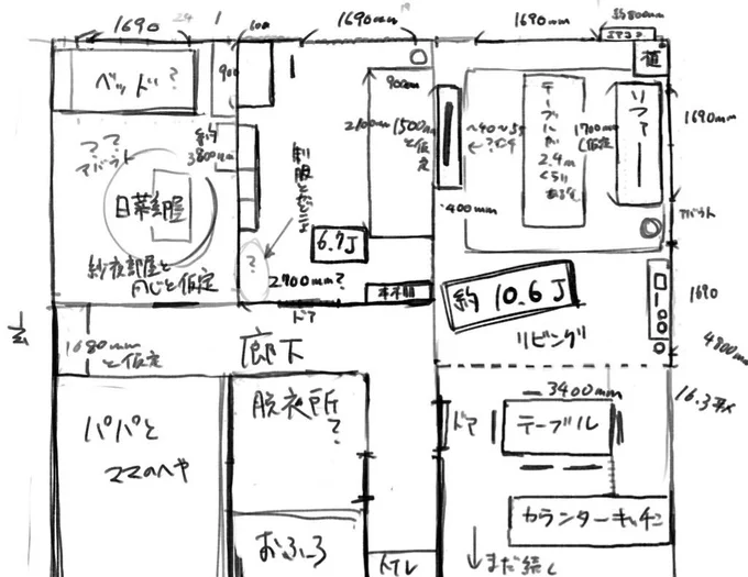 氷川家、入りきってなないけどこんなので、どうや、、収納が欲しい 