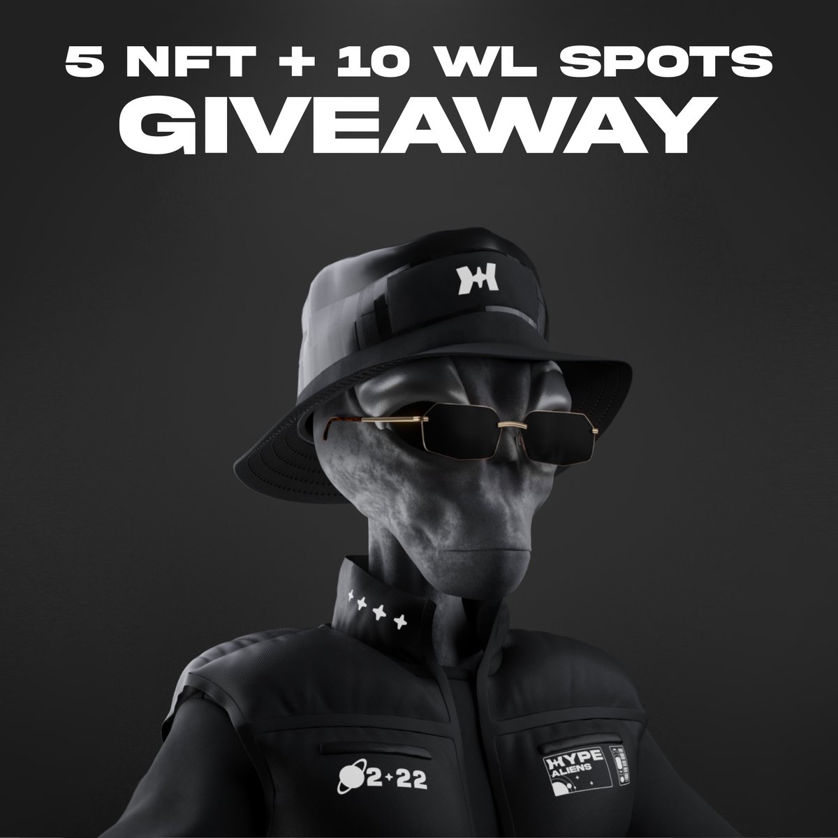 🚨 GIVEAWAY 🚨

1x 3D HYPE ALIENS UNIQUE NFT + 10 WL SPOTS

Rules:
1. Follow <a href="/HYPEALIENS/">HYPE ALIENS</a> 
2. Like, RT &amp; Tag 1 friend under this tweet
3. Join DC: discord.gg/hypealiens

GOOD LUCK!

#NFT