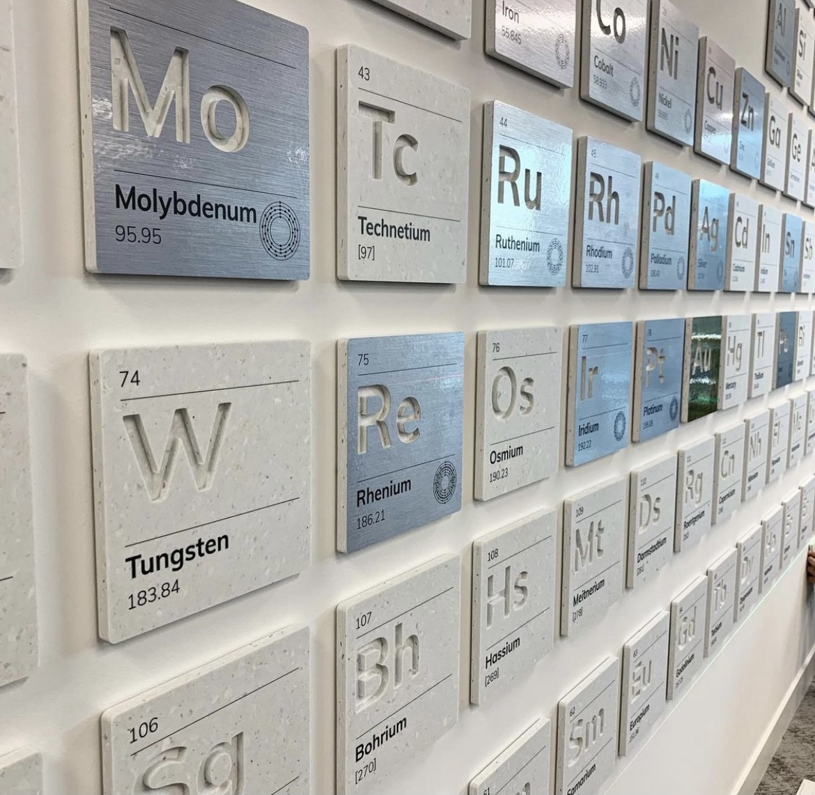Metamarkuk's tweet photo. What an install from the team at With Print! Their team used our MI-SBS Exterior Printable Metallised Films for the metallic highlights on the periodic table wall display! Wow! https://t.co/hLCOifEcom #metamarkeverywhere #metamarkuk #vinylinstall #metallisedfilms #wallgraphics https://t.co/3q4CAXdJCm