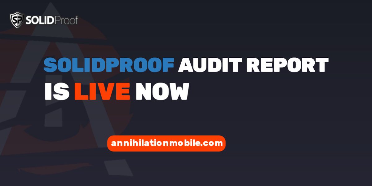 We are Happy to announce that based on <a href="/SolidProof_io/">SolidProof.io Official</a> audit report we are fully secured.

github.com/solidproof/sma…

annihilationmobile.com