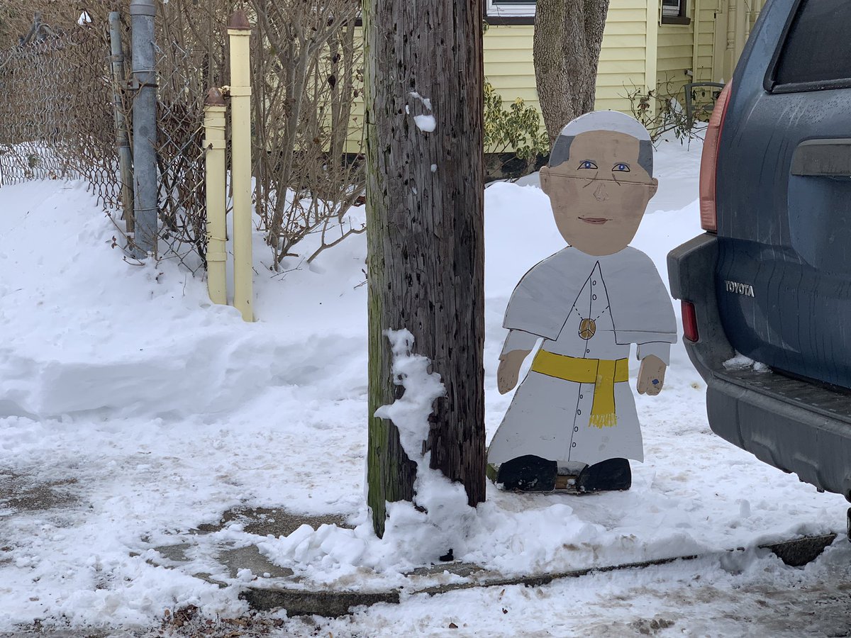 The Holy Father says this space saver in Dorchester is on the level, giving it a Papal Blessing.