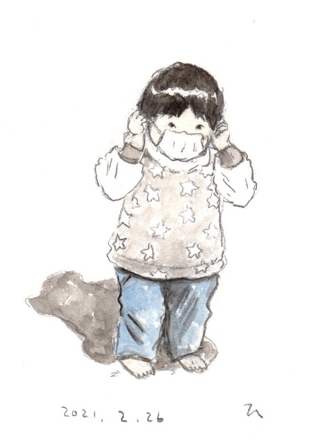 2月になってしまったので、去年2月家族の絵日記より。 