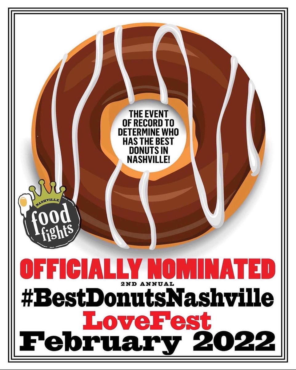 Let’s see if we can win the title of #bestdonutsnashville! Competition starts today at Nashville Food Fights, and last all month.