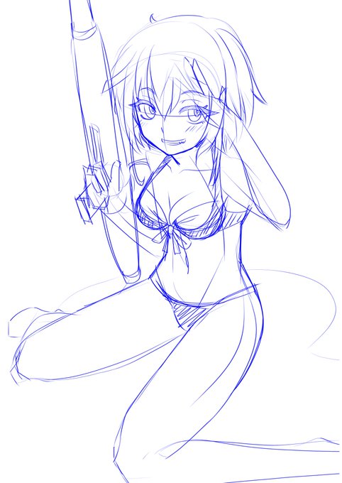 ペン入れしながら髪と目をちゃんと描いたので偉い 