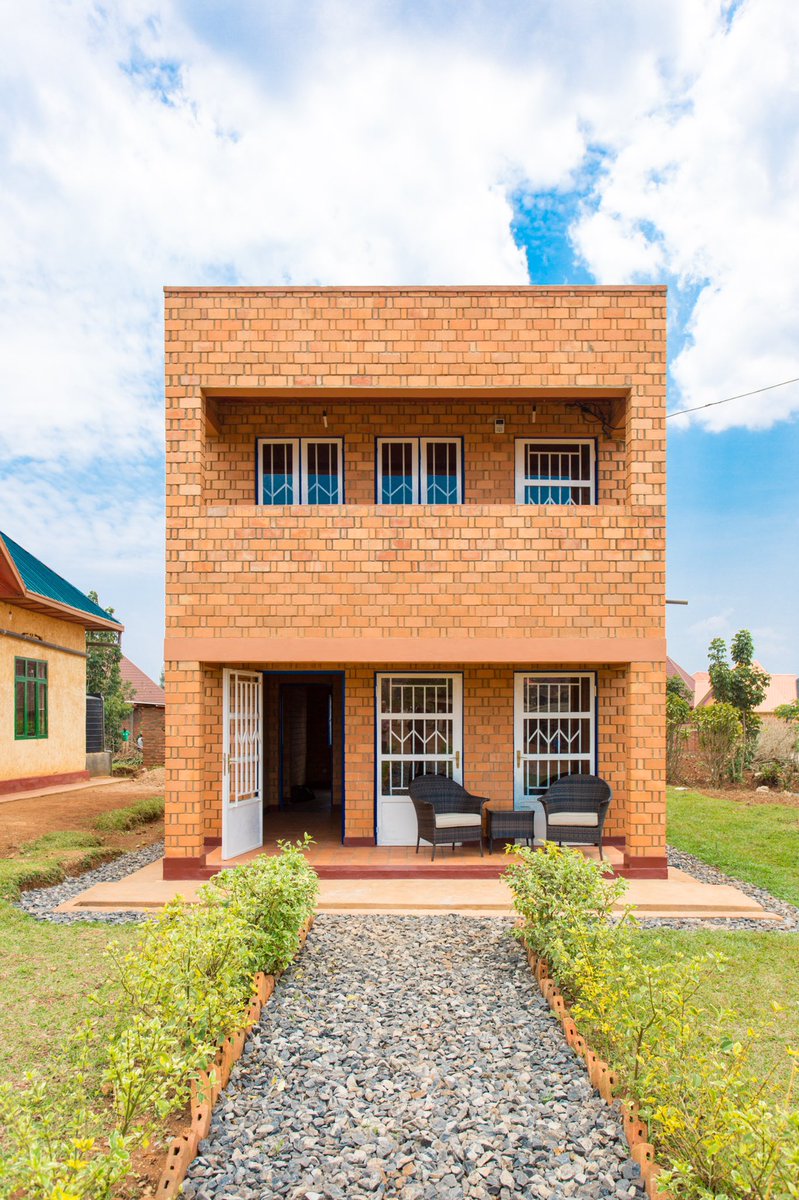 PROECCORwanda's tweet photo. Yesterday, Rusizi Urban Model House was handed over to the @RusiziDistrict. It was built through the partnership between #PROECCO programme and the district of Rusizi to demonstrate affordable construction techniques. #RowLockBond #ModernBricks https://t.co/svj4ZEH4WA