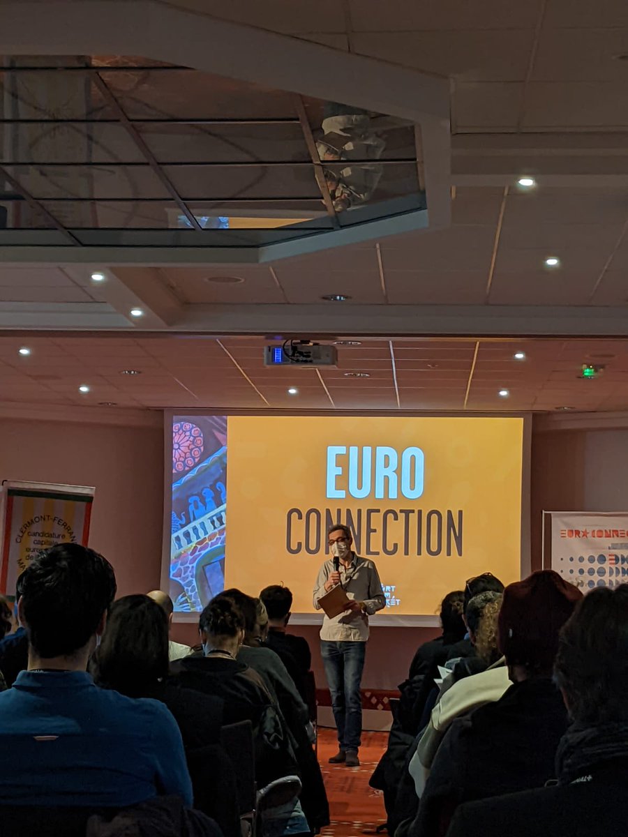 madridencorto's tweet photo. ✨ ¡Nuevo día en @Clermont_Court!
Hoy asistimos a #EuroConnection, el Foro de Coproducción de #ClermontFF22, que busca crear sinergias entre productoras, financiadores y organismos europeos e internacionales en torno a proyectos de cortos con sesiones de #pitchs y one-to-one. https://t.co/zTlojCFR3F