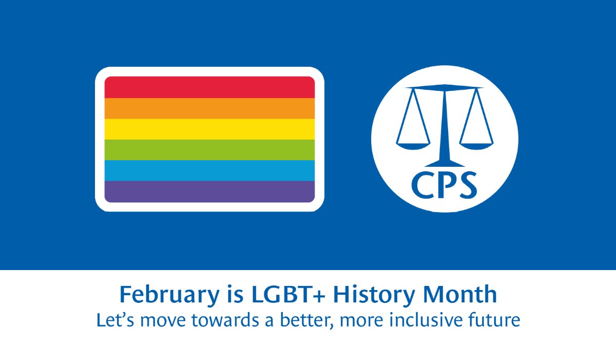 CPSUK's tweet photo. February is LGBT+ History Month and is a month-long opportunity to learn more about our country's past so we can aid a safer and better future, both as an employer and as part of the criminal justice system #LGBTHM22 https://t.co/a7NBLBN9yT