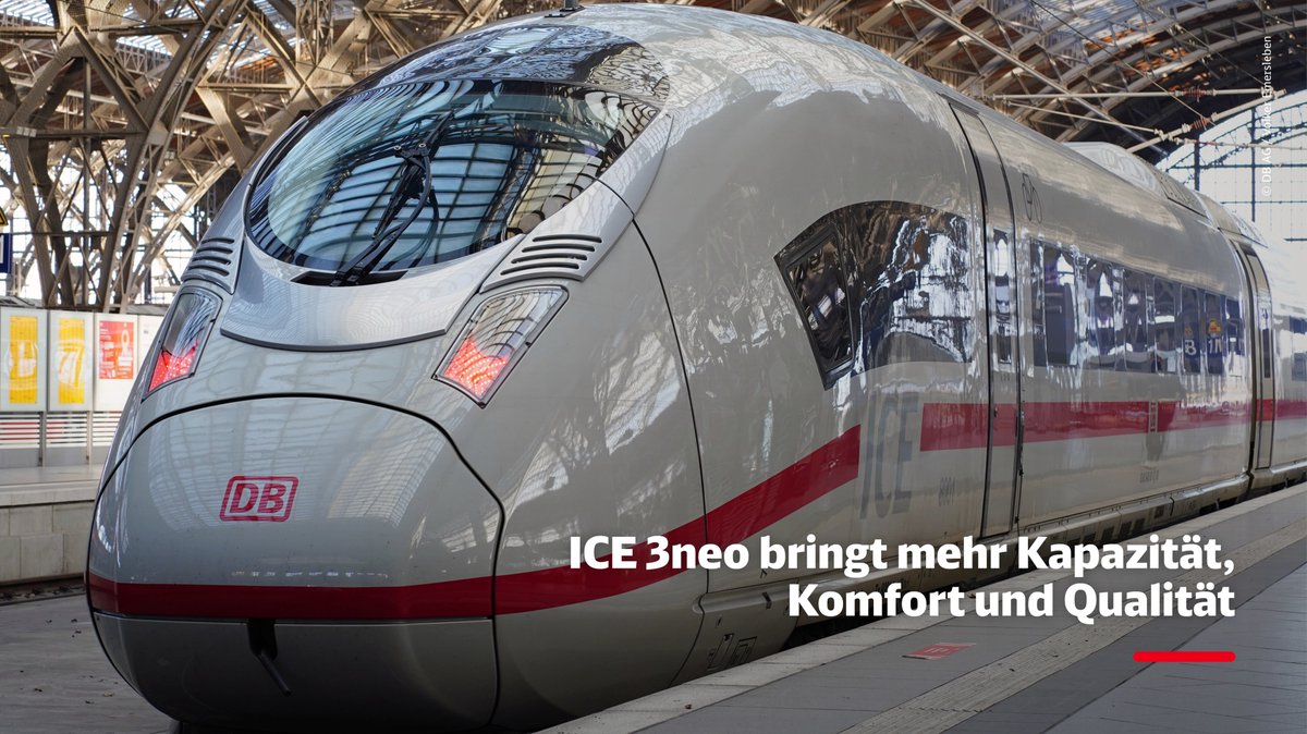 Milliardeninvestition für die #Mobilitätswende: Schon ab Ende 2022 verstärkt der #ICE 3neo unsere Hochgeschwindigkeitsflotte. Dafür haben wir weitere 43 der Fahrzeuge bei <a href="/SiemensMobility/">Siemens Mobility</a> bestellt. Mehr zu unserem Neuem unter: deutschebahn.com/de/presse/pres… #starkeSchiene #ICE3neo