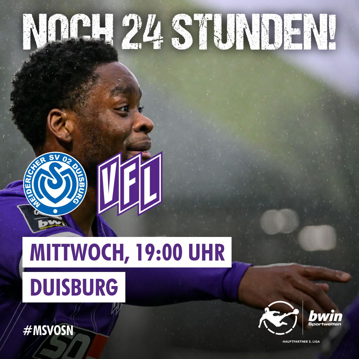 VfL_1899's tweet image. Noch 24 Stunden! 🟣

#vfl1899 #MSVOSN